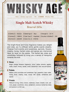 Whisky Age No.0014 Braeval 1996/2022 26yo, Hogshead, 53.1%